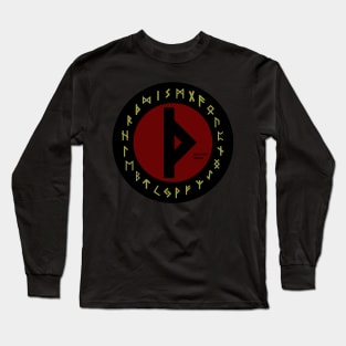 Red Thurisaz Elder Futhark Rune Symbol Long Sleeve T-Shirt